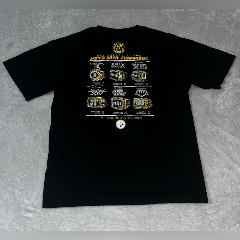 Steelers Shirt Men’s Medium Reebok Six Time Super Bowl Champions Pittsburgh NFL